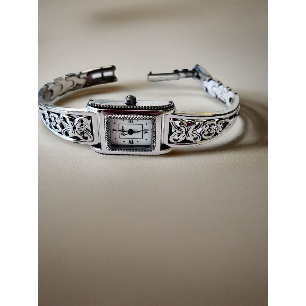 Brighton Hamilton Watch Silver Plated Butterfly Filigree Bracelet New Battery.